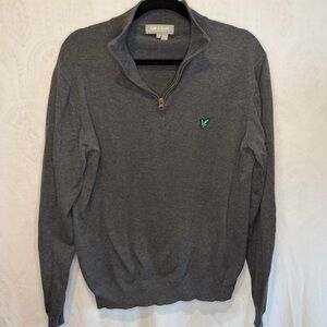 Lyle & Scott Men’s Large Gray 100% Cotton Quarter Zip Pullover